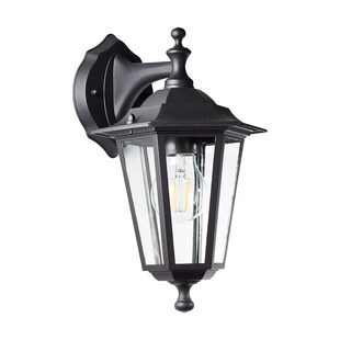 Brilliant Carleen Wandleuchte Aussen Hängend Schwarz – Außenwandleuchte E27 IP44 – Wetterfeste Außenlampe für Garten, Terrasse & Eingang – LED geeignet – 31cm Hoch 