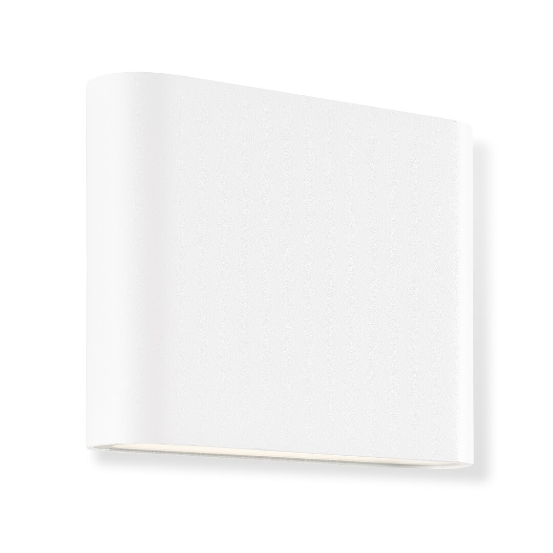 Welbie LED Außenwandleuchte weiß, 7W integriert, 700 Lumen, Warmweiß (3000K), IP54 spritzwassergeschützt, Up-/Downlight, 11,5x9x2,9 cm, inkl. Montagematerial
