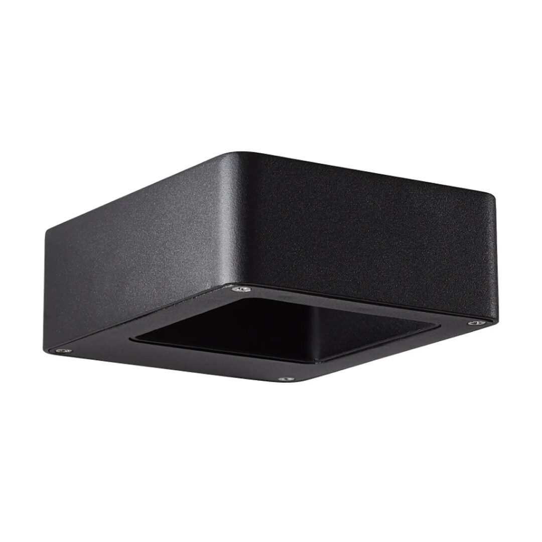 Brilliant Golda LED Au&szlig;enwandleuchte - schwarz, 7W integriert, 660 Lumen, warmwei&szlig; (3000K), IP54 spritzwassergesch&uuml;tzt, Up- & Downlight, 14,5x12x4,5 cm, inkl. Montagematerial 