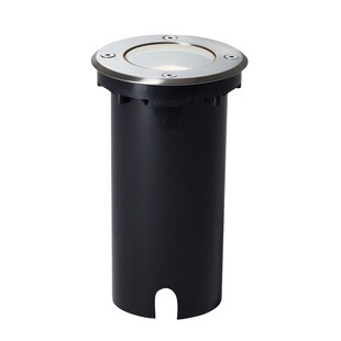 Brilliant Itch Bodenleuchte Außen IP67 – Bodeneinbauleuchte Edelstahl 11 cm für Garten & Einfahrt – GU10 – LED geeignet – Leuchtmittel nicht enthalten – Ø11 cm x 17,5 cm 