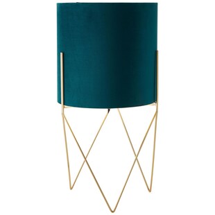 BRILLIANT Atami Standleuchte messing gebürstet/petrol | 1x A60, E27, 28W, geeignet für Normallampen (nicht enthalten) 