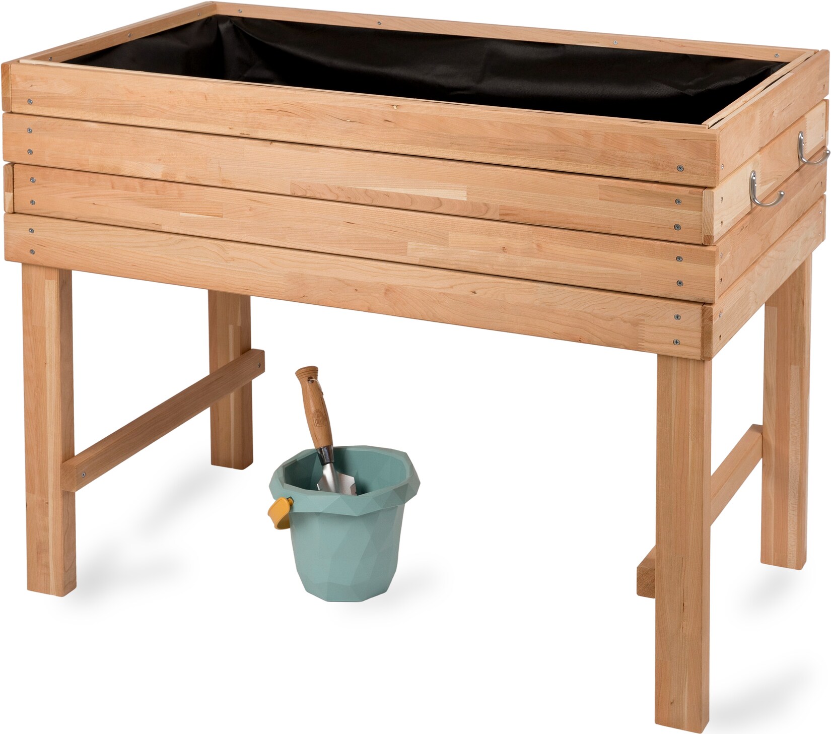 WONDERMAKE® Premium Hochbeet aus Kirschbaum Holz groß für Garten Balkon Terrasse, Pflanzkasten Bausatz XL hochwertig rechteckig mit …
