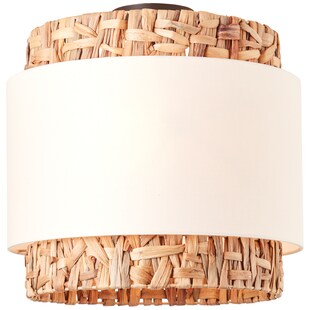 Brilliant Waterlilly Deckenleuchte 35cm natur/weiß, Textil/Wasserhyazinthe/Metall, 2x A60, E27, 60 W 