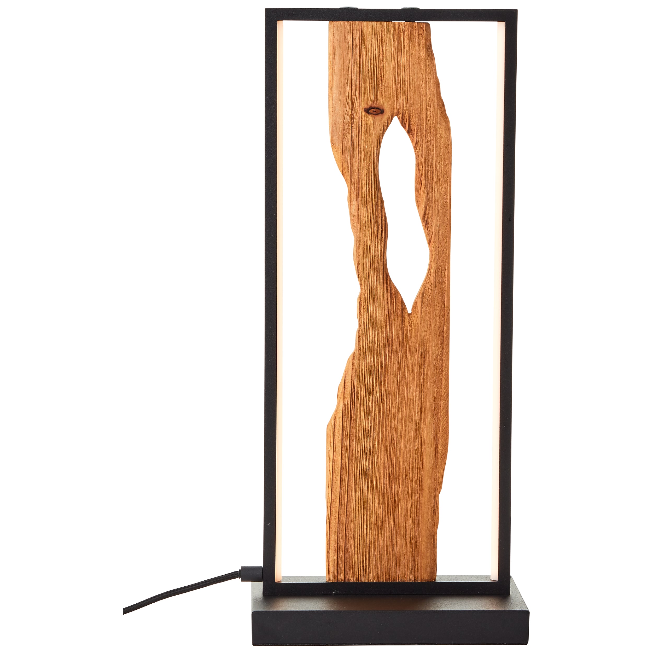 Brilliant Chaumont LED Tischleuchte 50cm schwarz/holz, Aluminium/Metall/Holz, 1x LED integriert, 10 W , (Lichtstrom: 940lm, Lichtfarbe: 3000K) 