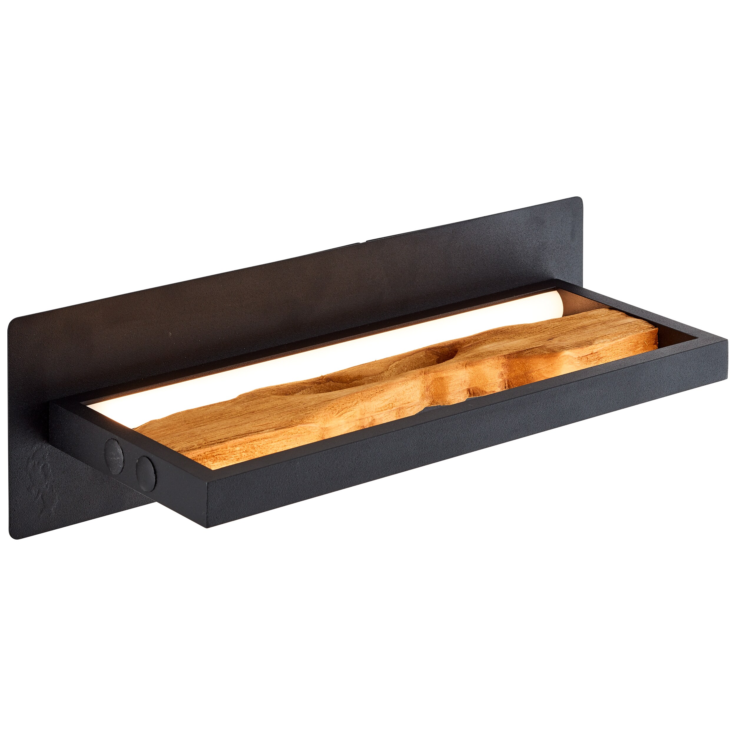 Brilliant Chaumont LED Wandleuchte 35cm schwarz/holz, Aluminium/Metall/Holz, 1x LED integriert, 9,5 W , (Lichtstrom: 930lm, Lichtfarbe: 3000K) 