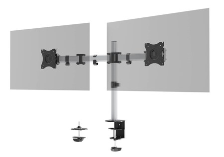 Durable Monitor Halterung SELECT für 2 Monitore, Tischbefestigung, VESA,  360° drehbar, Stufenlos, 509523
