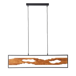 Brilliant LED Pendelleuchte 100cm Schwarz/Holz, Aluminium/Metall/Holz Pendelleuchte LED Holz, Deckenlampe LED Pendelleuchte Holz Pendelleuchte Esstisch, Lampe Holz Wohnzimmerlampe LED Adjustable Lamp 