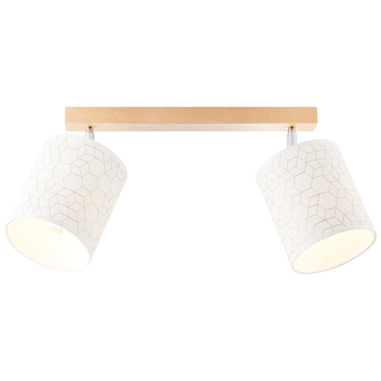 BRILLIANT Galance Spotbalken 2flg holz hell/wei&szlig; Innenleuchten,Strahler,-Balken | 2x A60, E27, 40W, geeignet f&uuml;r Normallampen (nicht enthalten) | Edler Strukturschirm aus echter Vinyl-Tapete 