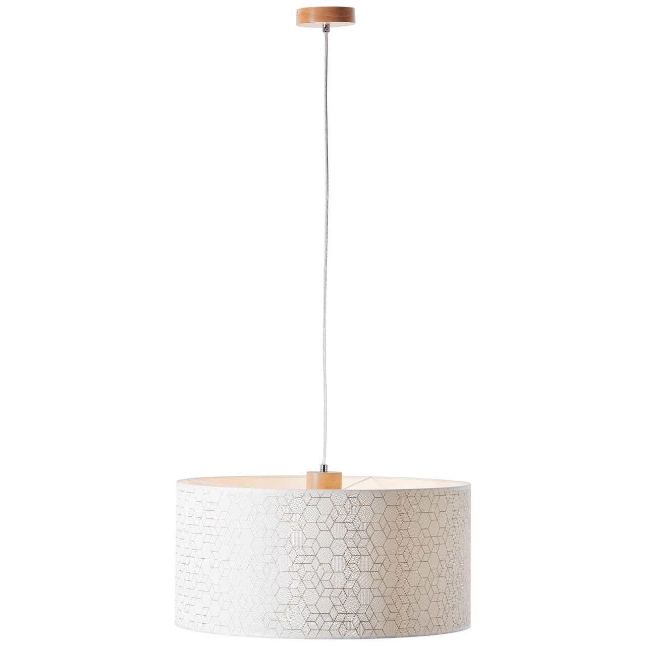 BRILLIANT Galance Pendelleuchte 1flg holz hell/wei&szlig; Innenleuchten,Pendelleuchten | 1x A60, E27, 40W, geeignet f&uuml;r Normallampen (nicht enthalten) | Edler Strukturschirm aus echter Vinyl-Tapete 