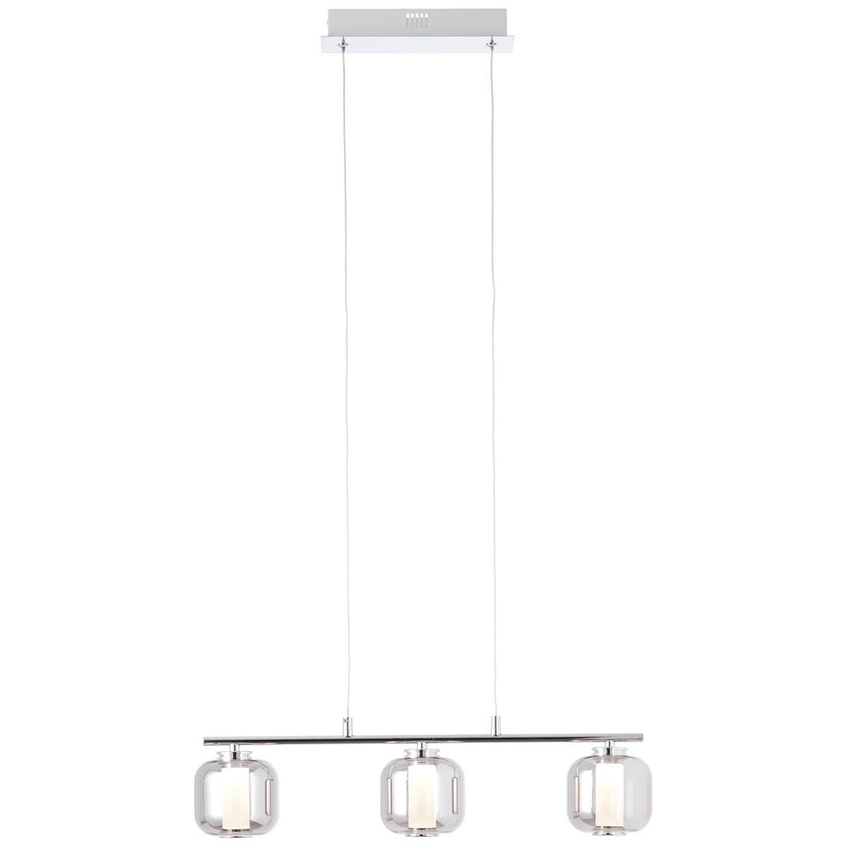 BRILLIANT Rafa LED Pendelleuchte 3flg Balken chrom/rauchglas Innenleuchten,Pendelleuchten,-Balken | 3x 5.67W LED integriert, (Lichtstrom: 697lm, Lichtfarbe: 3000K) | In der H&ouml;he einstellbar / Kabel k&uuml; 