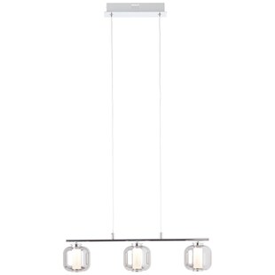 BRILLIANT Rafa LED Pendelleuchte 3flg Balken chrom/rauchglas Innenleuchten,Pendelleuchten,-Balken | 3x 5.67W LED integriert, (Lichtstrom: 697lm, Lichtfarbe: 3000K) | In der Höhe einstellbar / Kabel kü 