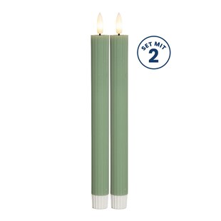 Star LED Kerzen Set (2 Stück) - Stabkerzen aus Echtwachs mit flackernder Flamme, warmweißem Licht, Timer-Funktion, batteriebetrieben (Batterien Nicht Ink.) - für den Innenbereich 