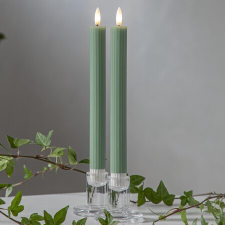 Stripe Star online LED aus Trading Marktkauf Stabkerze 2er-Set grün Wachs, bei Flamme bestellen