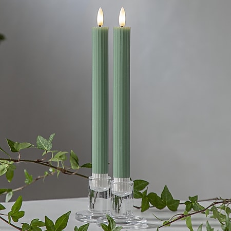 Star Trading LED Stabkerze Flamme Stripe 2er-Set aus Wachs, grün bei  Marktkauf online bestellen