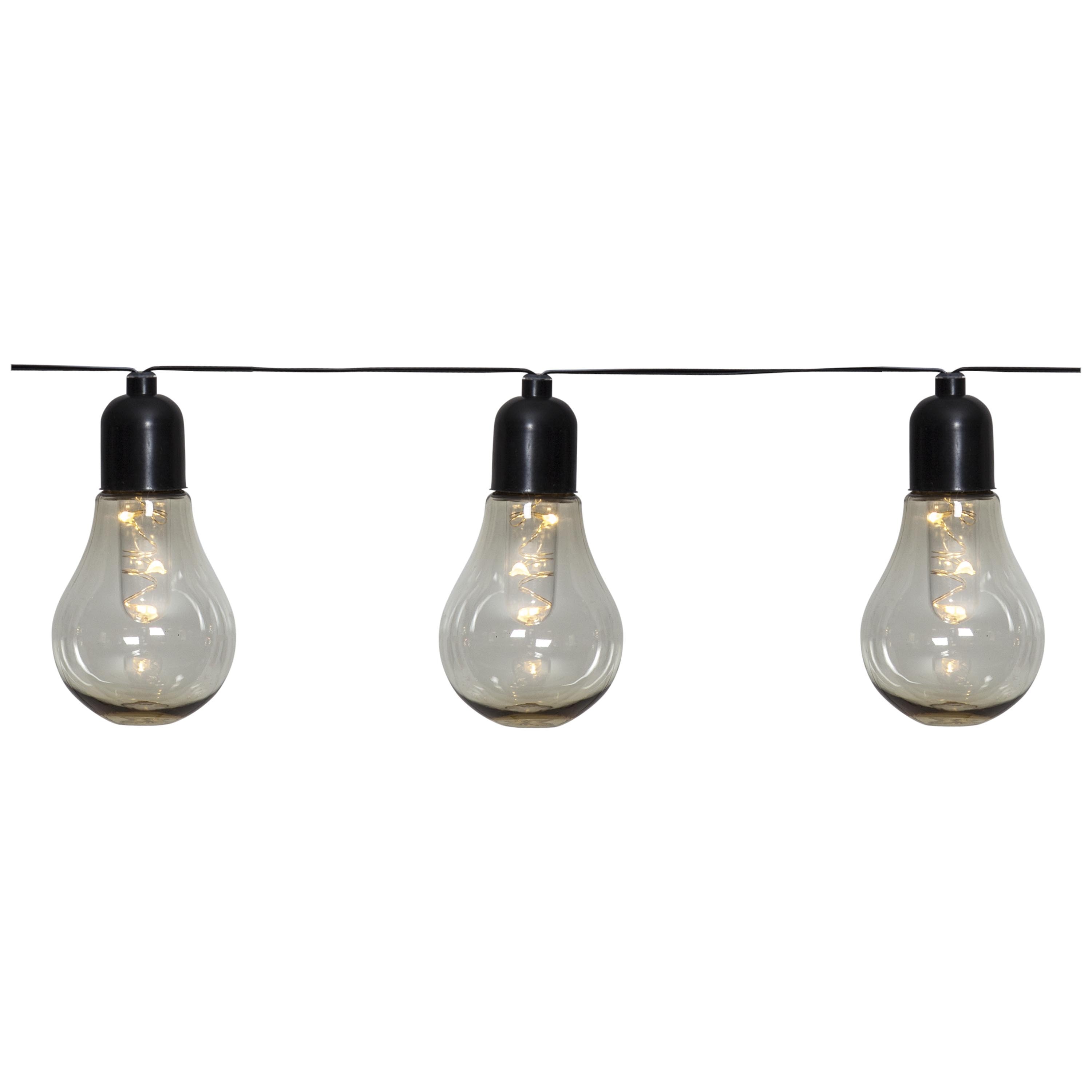 Star Lichterkette f&uuml;r den Outdoor Bereich, 10x3 LED in warmwei&szlig;, aus Kunststoff, Timer Funktion, batteriebetrieben, IP44 