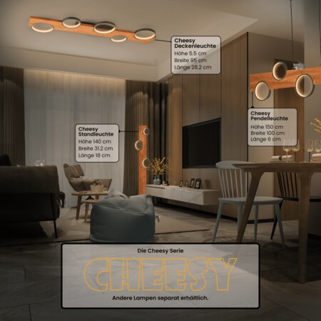 Brilliant für Wohnzimmer, LED Stehlampe Marktkauf integrierten Standlampe Holz, Holz, LED. Ecklampe, für Metall/Holz, Vintage-Stehlampe, aus bei Schlafzimmer, bestellen matt-schwarz/ moderne mit online