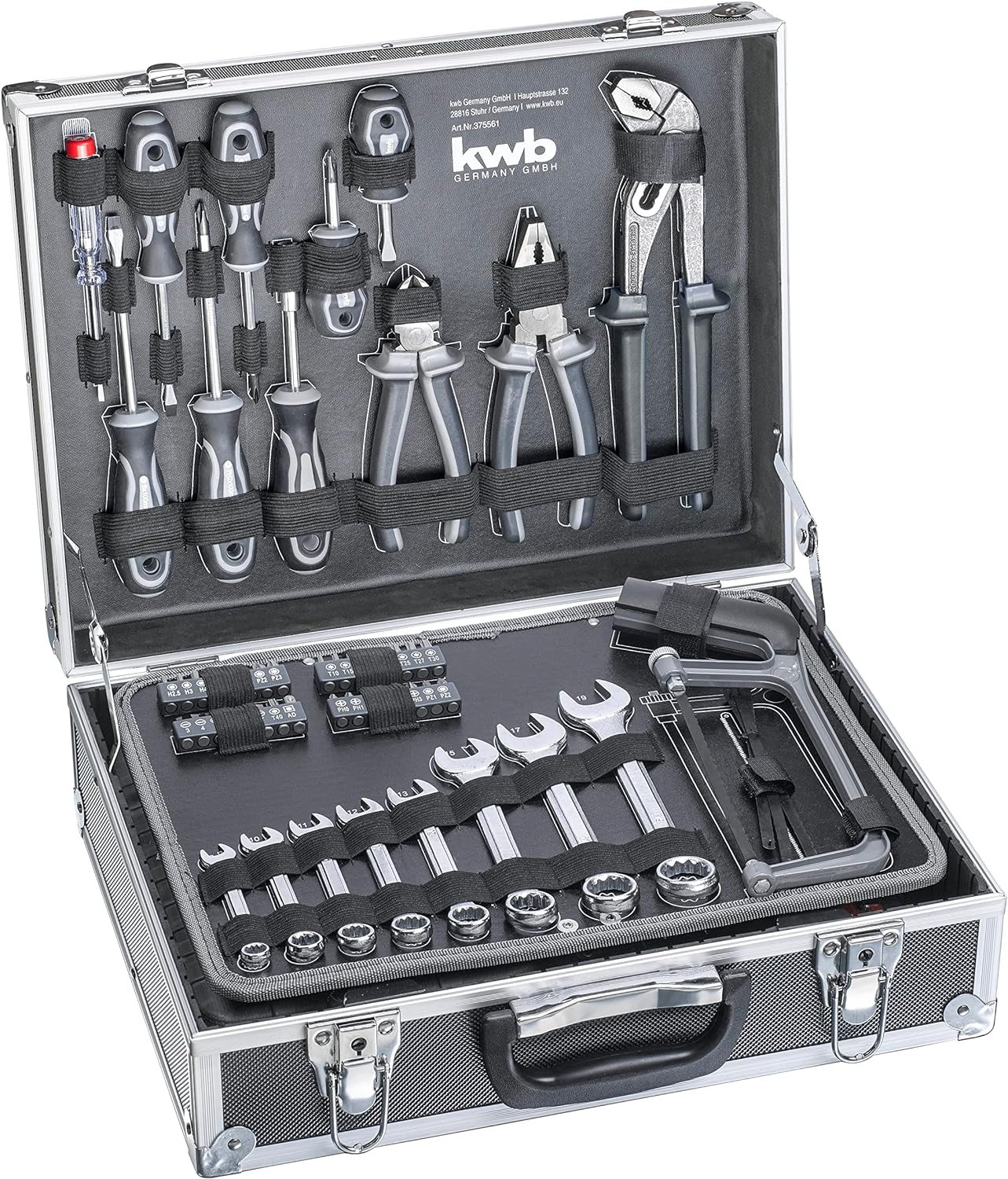 kwb Heimwerker-Set, 199-teiliger Werkzeug-Koffer inkl. Werkzeug-Set best&uuml;ckt, im Alu-Koffer 