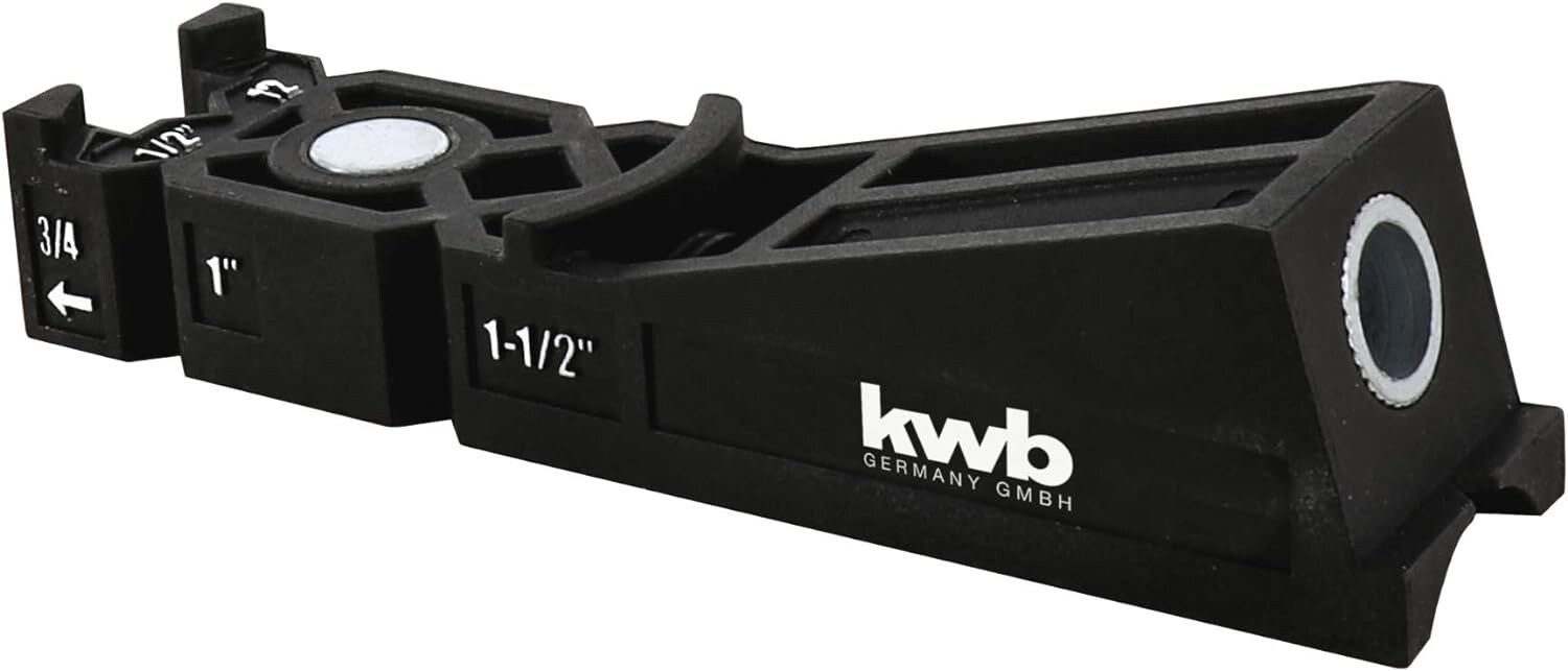 Taschenloch-Bohrschablone/Bohrlehre inkl. 9 mm Bohrer, Tiefenstop und TX-20 Bit 150 mm, 122 - 38 brettstärken