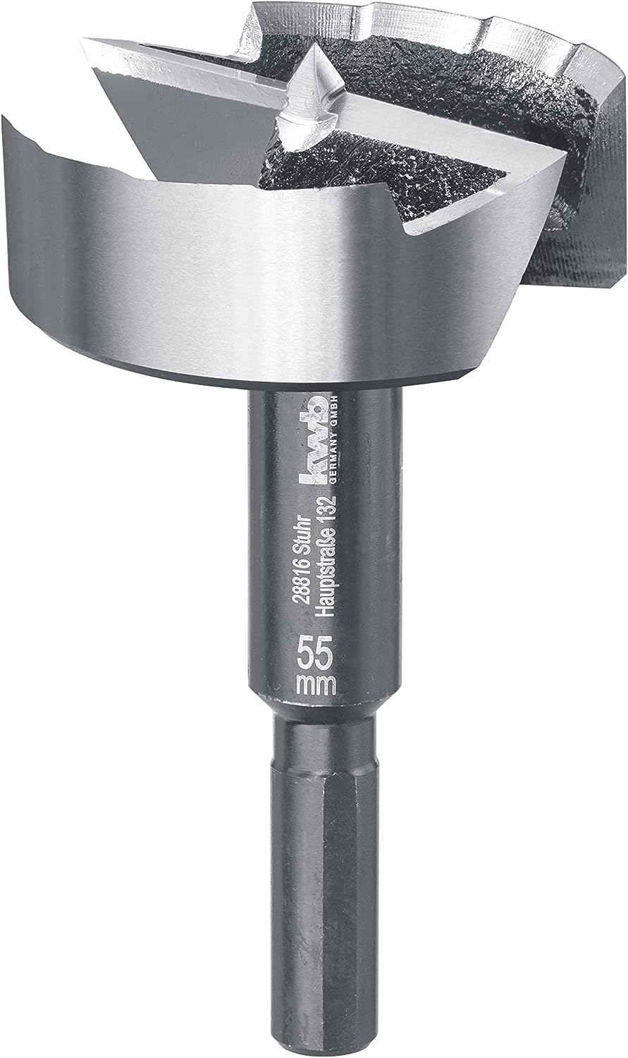 kwb SPEED Forstnerbohrer &oslash; 55 mm - Verg&uuml;teter Spezialstahl, Pr&auml;ziser Wellenschliff, Geh&auml;rtete Schneiden, Polierte Oberfl&auml;che - F&uuml;r pr&auml;zise und ausrissfreie Bohrungen 