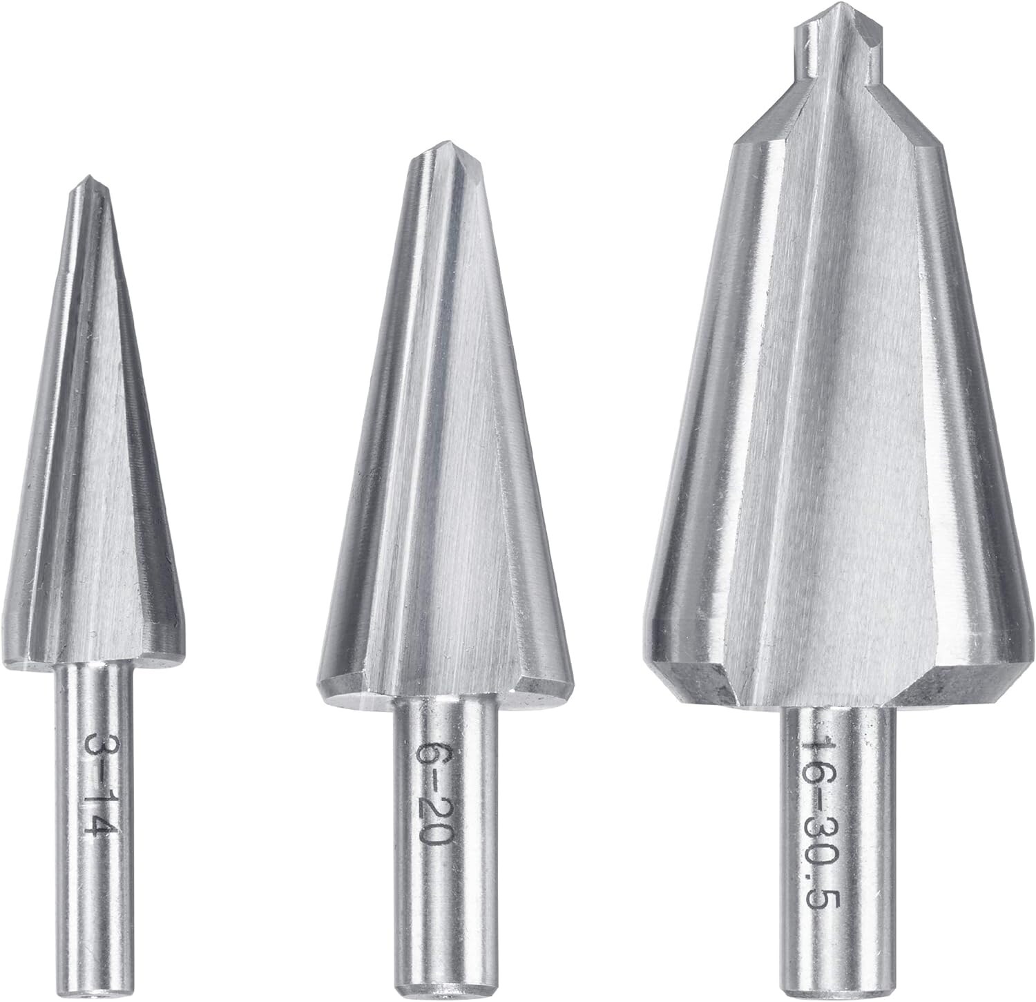 HSS Blech-Schälbohrer Set, 3-teilig für Edelstahl, Konus-Bohrer stufenlos für hochlegierte Stähle