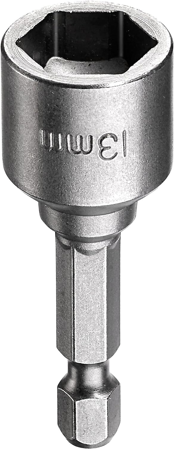 kwb Magnetische 13 mm Bit-Stecknuss Professional aus TQ 60-Stahl (Antrieb: 1/4 Zoll EQ 6.3 Sechskantschaft, ISO 1173, f&uuml;r Au&szlig;en-Sechskantschrauben 