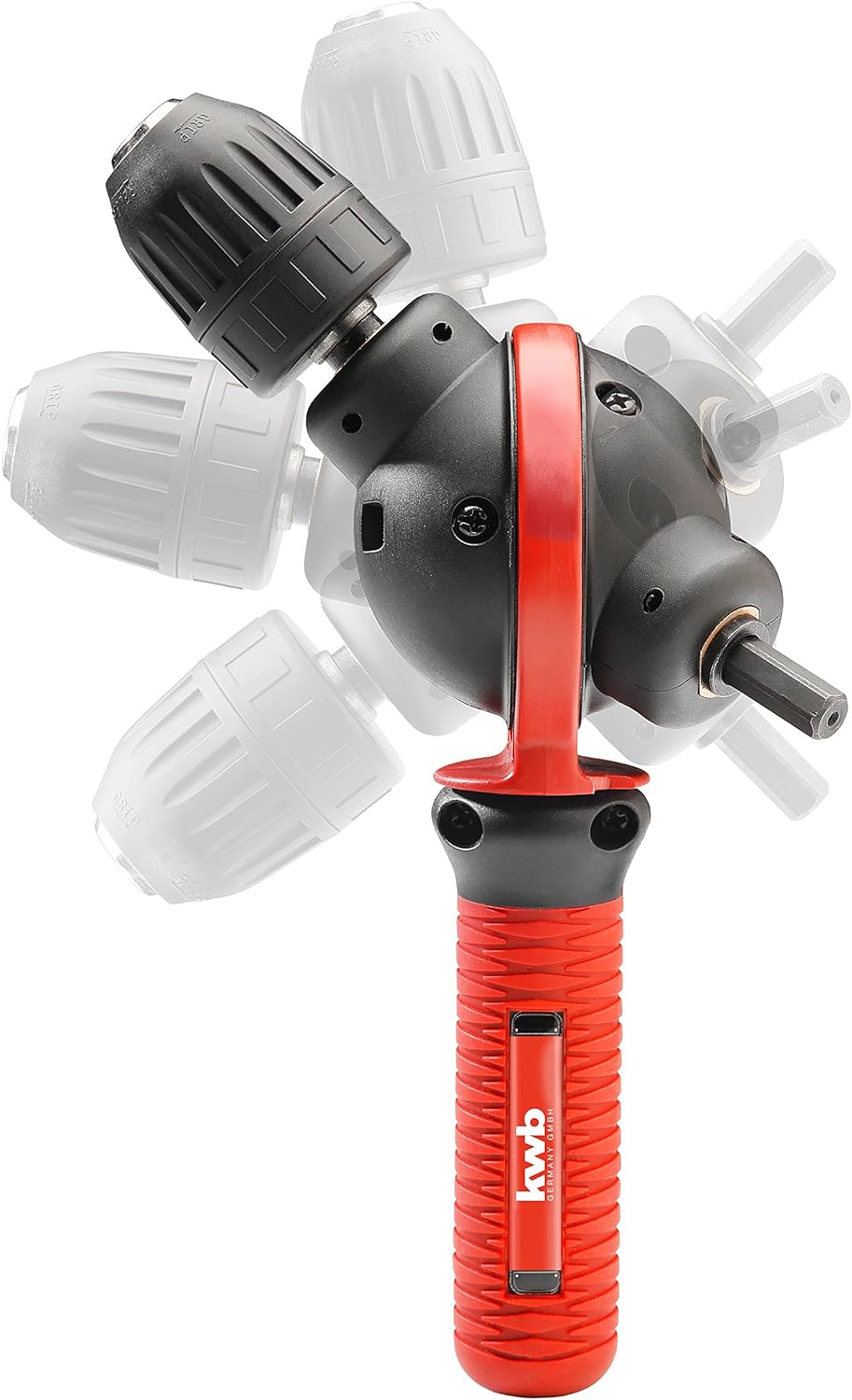 kwb 298600 Winkelbohr-Aufsatz, kompakter Winkel-Bohrer mit 360 Grad Bohrkopf, schwarz 