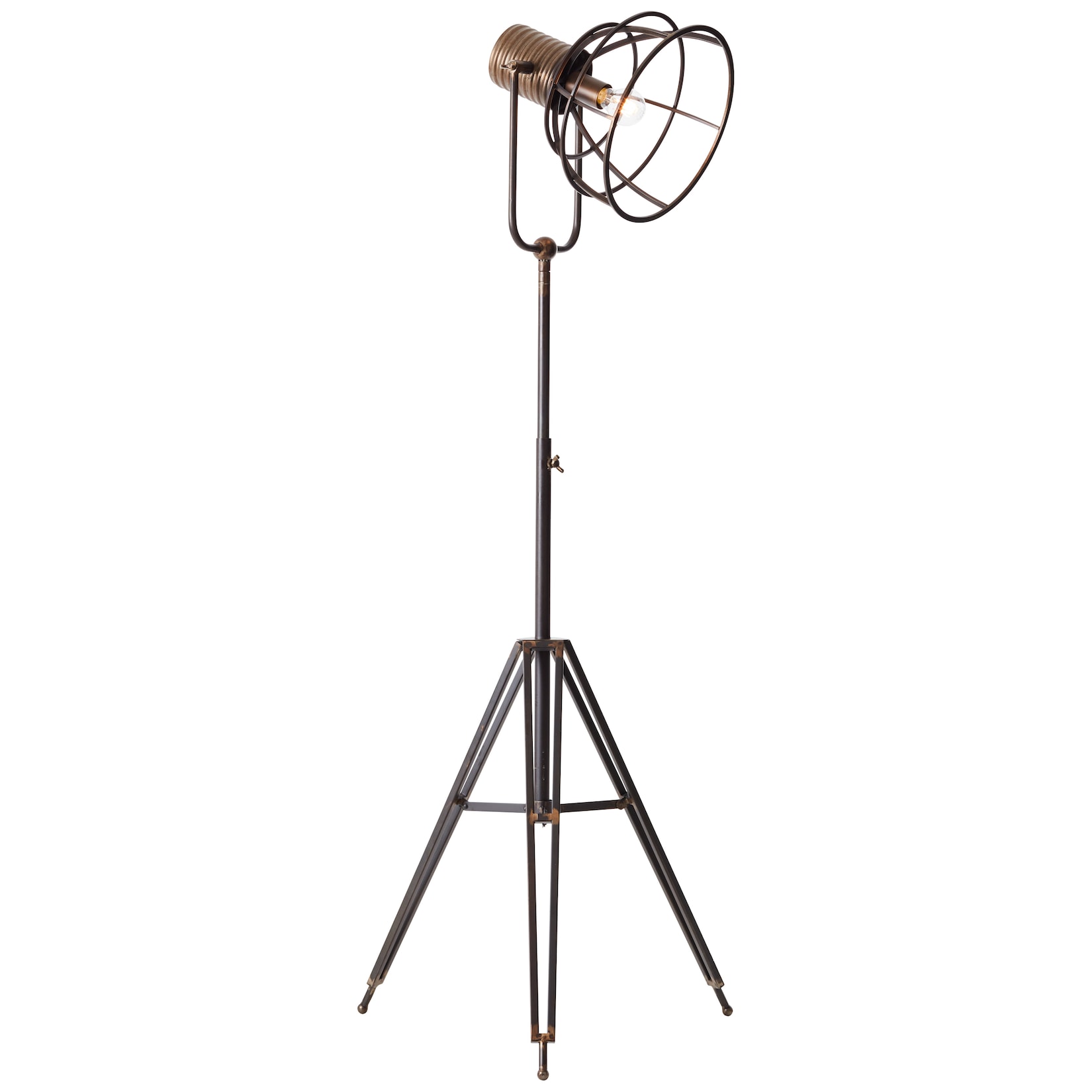 Brilliant Lampe Reece Standleuchte dreibeinig schwarz stahl Metall/Holz schwarz 1x A60 , E27 , 40 W