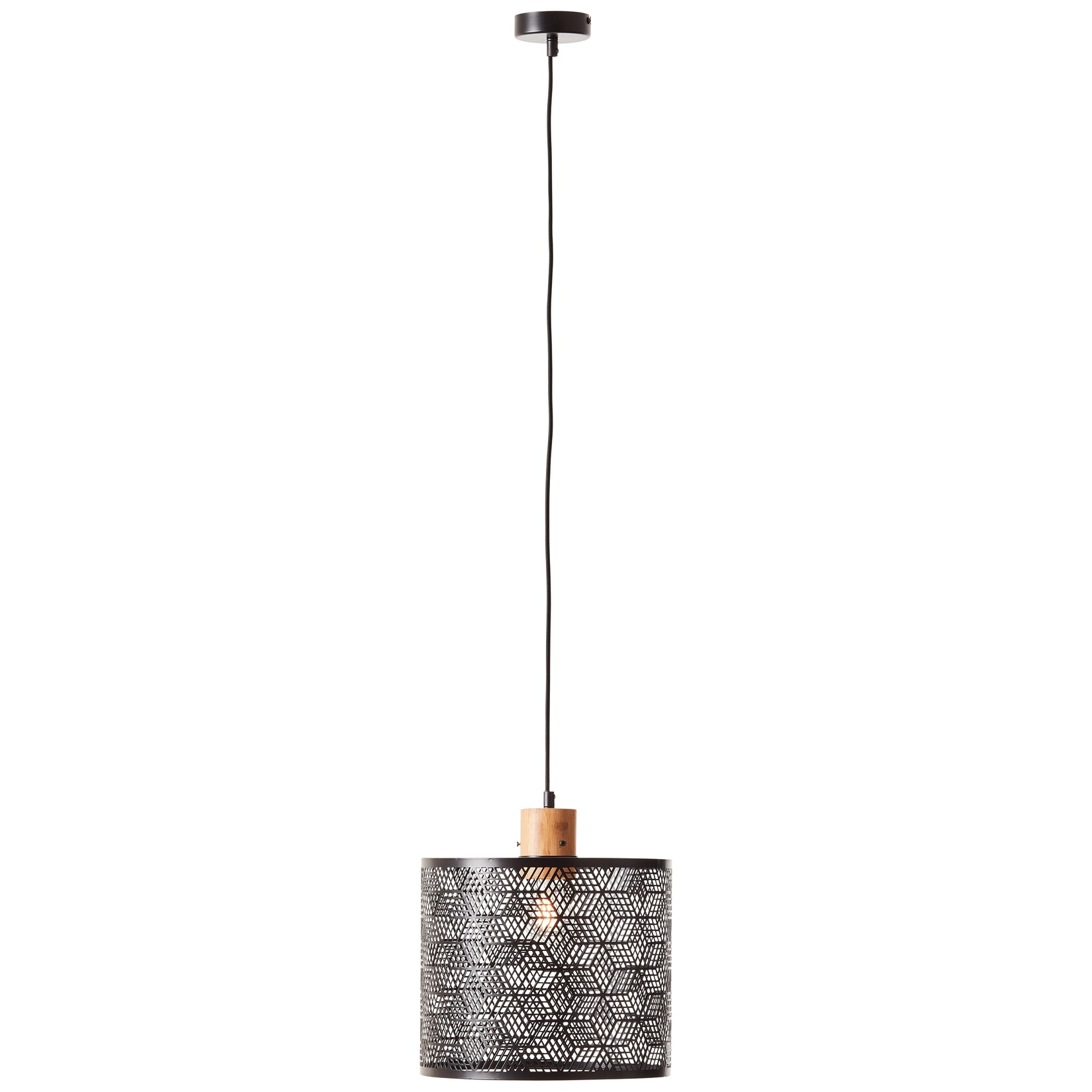 Brilliant Lampe Santy Pendelleuchte schwarz/natur Metall schwarz 1x A60 , E27 , 52 W