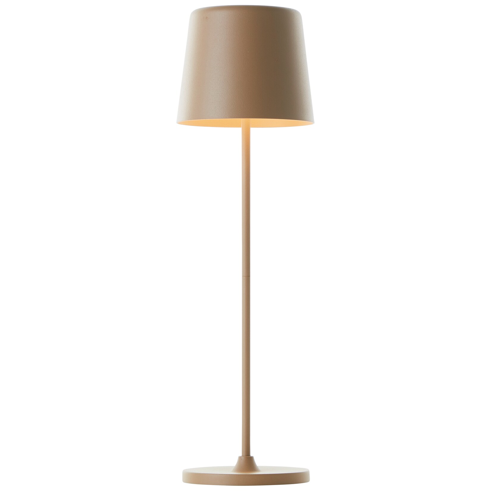 Lampe Kaami LED Außentischleuchte 37cm cappuccino matt Metall/Bambus gold 2 W LED integriert