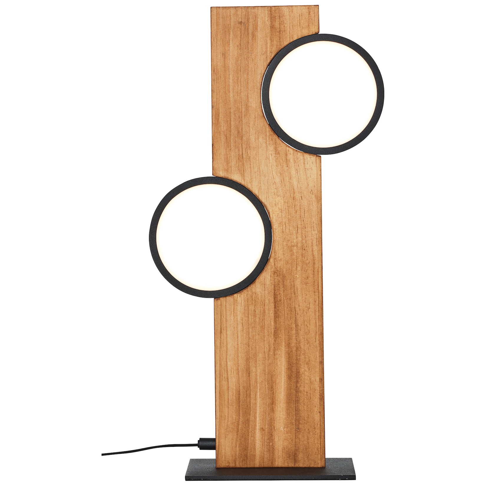 Brilliant Lampe Cheesy LED Tischleuchte 40cm matt schwarz/holz Metall braun 12 W LED integriert