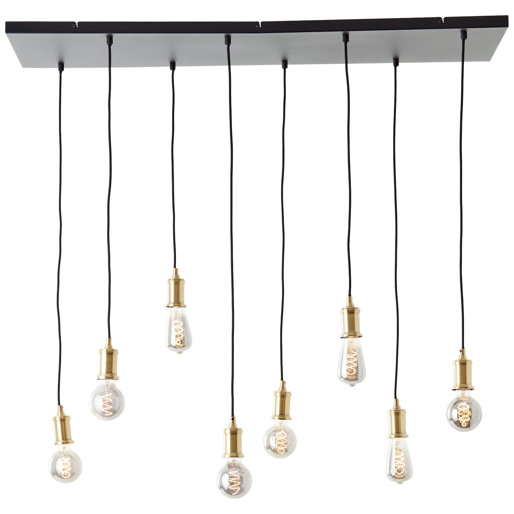 Brilliant Lampe Darcia Pendelleuchte 8flg schwarz Metall/Glas schwarz 8x A60 , E27 , 60 W