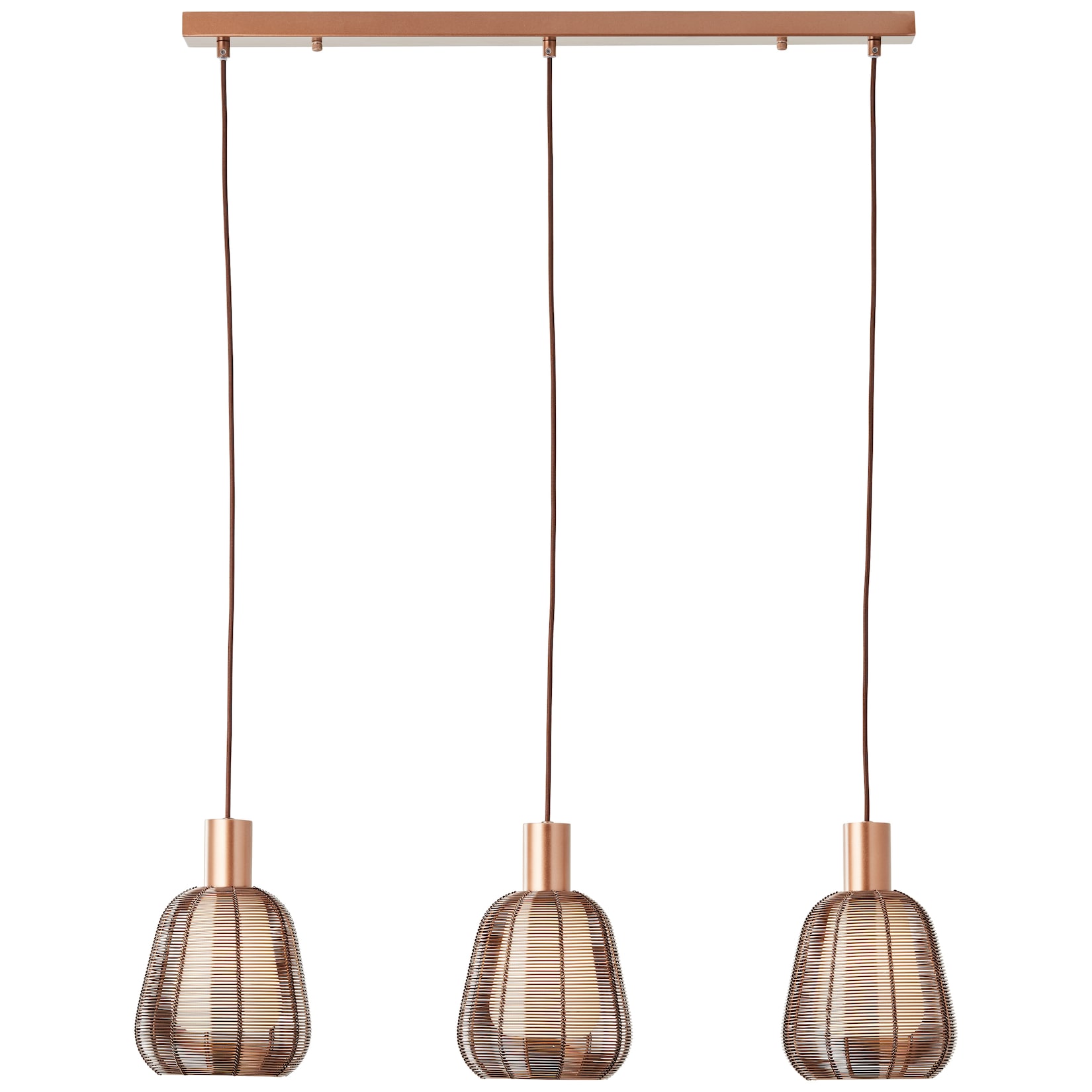 Brilliant Lampe Wallace Pendelleuchte 3-flammig Kaffee dunkel Metall/Holz braun 3x A60 , E27 , 40 W