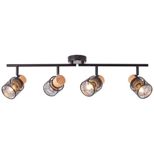 Brilliant Lampe Santy Spotrohr 4flg schwarz/natur braun 4x D45, E14, 42 W 