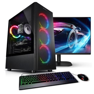 PC Set Gaming mit 27 Zoll TFT Twister AMD Ryzen 7 5700X, 32GB DDR4, NVIDIA RTX 3050 8 GB, 1TB SSD, 2TB HDD, WLAN, Windows 11 