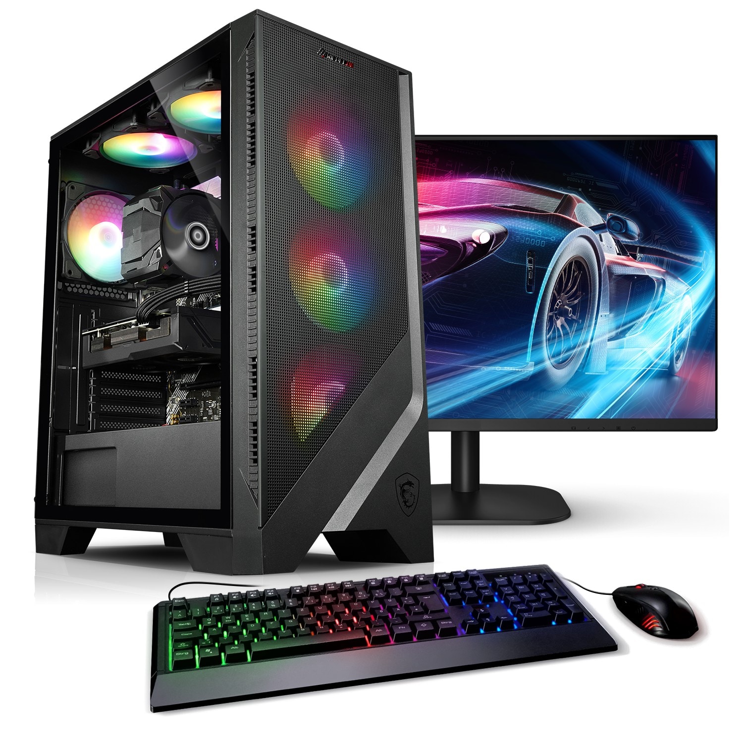 PC Set mit 27 Zoll TFT Allround AMD Ryzen 5 5600GT, 16GB DDR4, AMD Radeon Grafik, 1TB SSD, WLAN, Windows 11 
