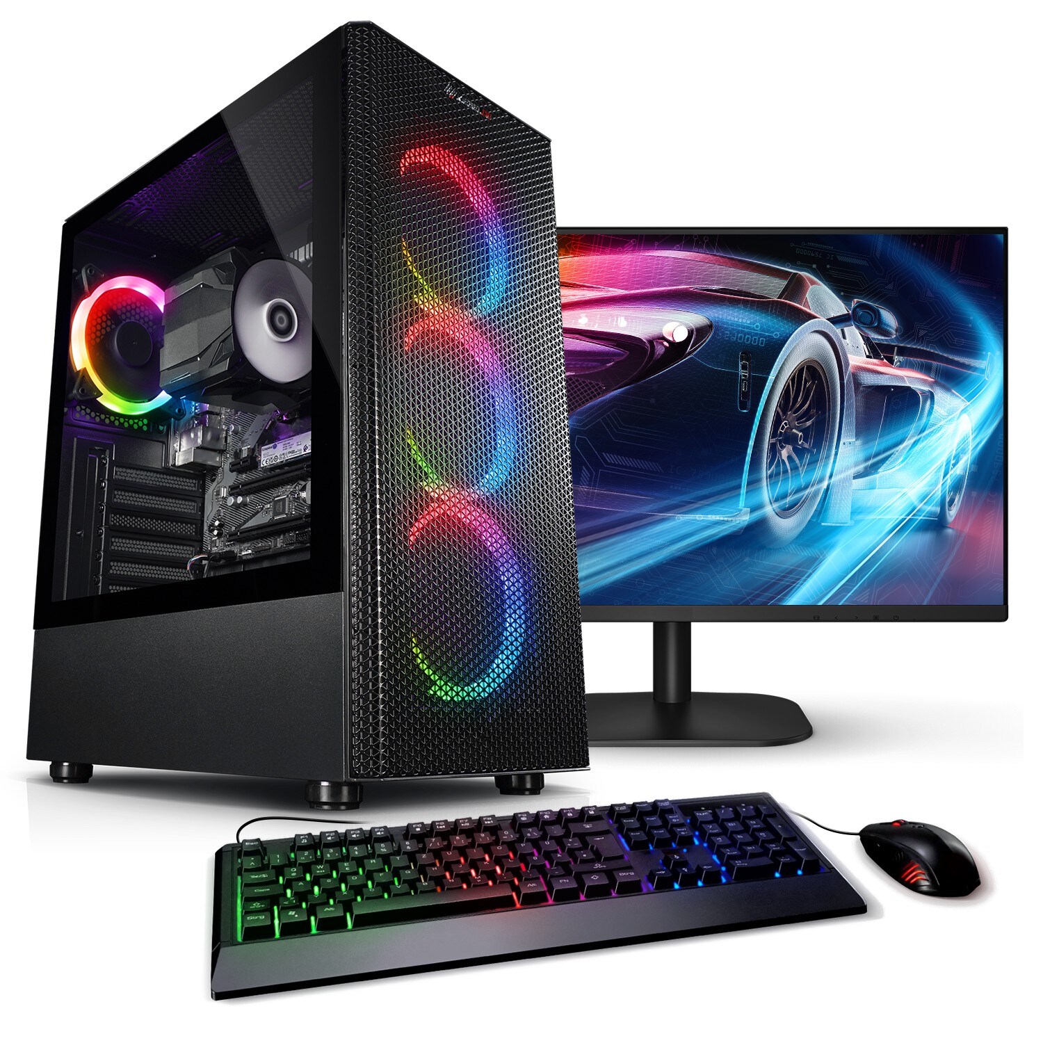 PC Set Gaming mit 27 Zoll TFT Raptor V AMD Ryzen 5 5600GT, 32GB DDR4, AMD Vega Grafik, 1TB SSD, WLAN, Windows 11 
