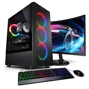 PC Set mit 24 Zoll TFT Total V AMD Ryzen 7 5700X, 32GB DDR4, NVIDIA RTX 5060 8 GB, 1TB SSD, 2TB HDD, WLAN, Windows 11 