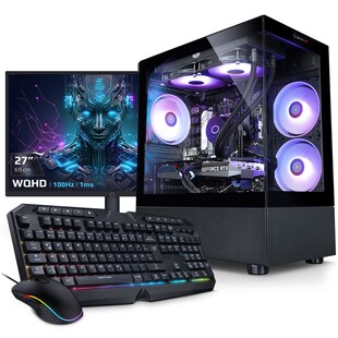 PC Set Gaming mit 27 Zoll TFT Invader XS IX AMD Ryzen 7 9700X, 32GB DDR5, NVIDIA RTX 5070 12 GB, 2TB SSD, Windows 11 