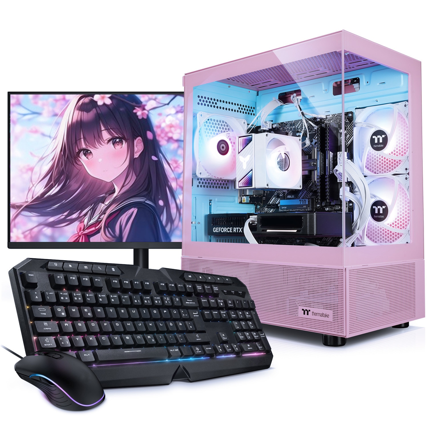 PC Set Gaming mit 27 Zoll TFT Zindarella V AMD Ryzen 7 5700X, 32GB DDR4, NVIDIA RTX 5060 8 GB, 1TB SSD, WLAN, Windows 11 