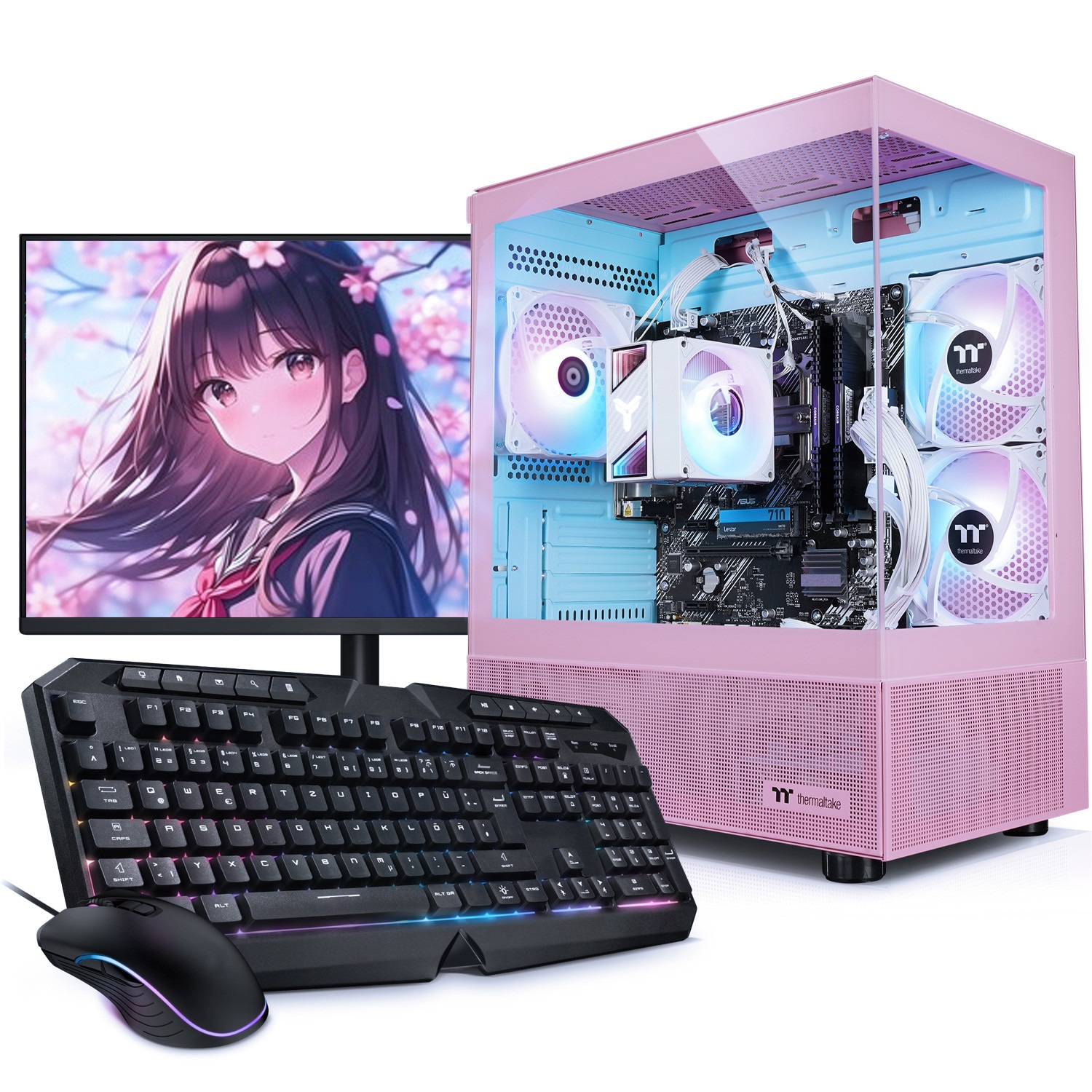PC Set Gaming mit 27 Zoll TFT Zindarella V AMD Ryzen 5 5600GT, 32GB DDR4, AMD Radeon Grafik, 1TB SSD, WLAN, Windows 11 