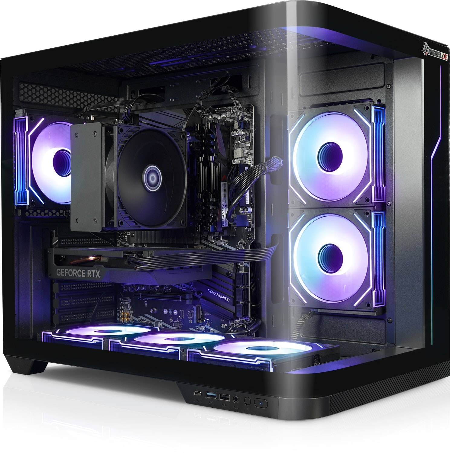 Gaming PC Curve AMD Ryzen 7 5700X, 64GB DDR4, NVIDIA RTX 5060 8 GB, 1TB SSD, WLAN, Windows 11 