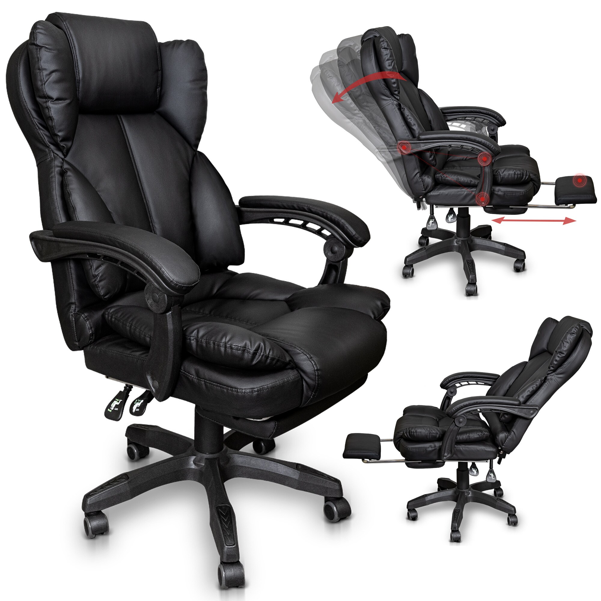 Chefsessel B&uuml;rostuhl Gamingstuhl Schreibtischstuhl Racing Chair mit Fu&szlig;st&uuml;tze 