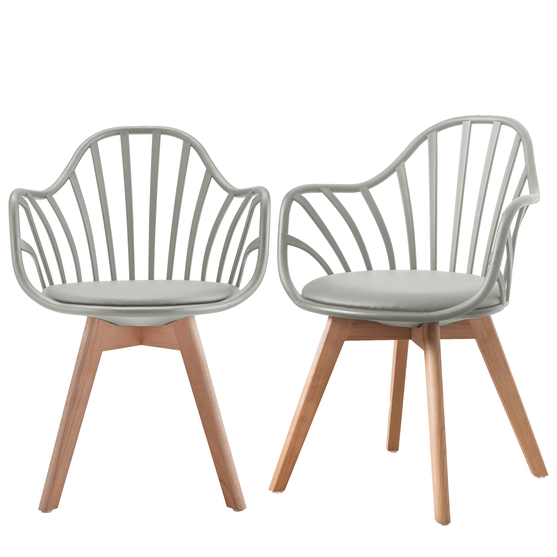 Moderner Esszimmerstuhl im eleganten Design - bequemer Gartenstuhl in 5 Farbvariationen mit gepolsterter Sitzfl&auml;che - pflegeleichte Terrassenst&uuml;hle mit Holzbeinen f&uuml;r den Au&szlig;en- und Innenbereich 