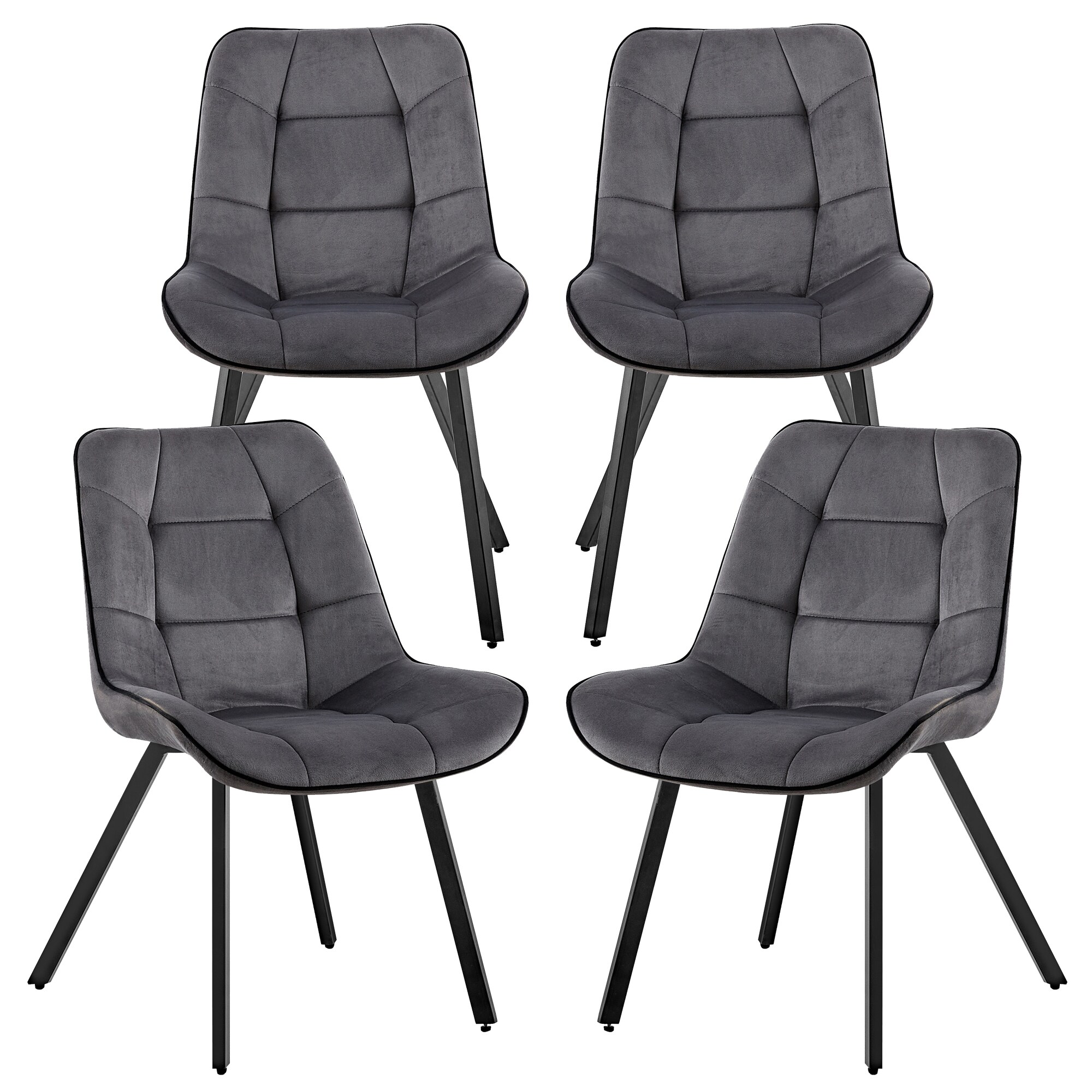 Samtst&uuml;hle Stoffst&uuml;hle Polsterstuhl Esszimmerst&uuml;hle K&uuml;chenst&uuml;hle aus Samt Metallbeine 