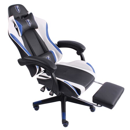 Gaming Chair im Racing-Design mit flexiblen gepolsterten Armlehnen -  ergonomischer PC Gaming Stuhl in Lederoptik - Gaming Schreibtischstuhl mit