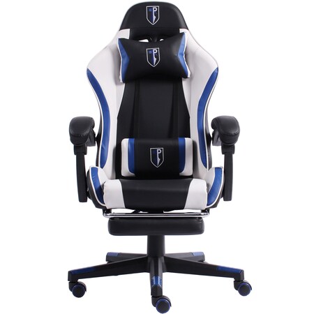 Gaming Chair im Racing-Design mit flexiblen gepolsterten Armlehnen -  ergonomischer PC Gaming Stuhl in Lederoptik - Gaming Schreibtischstuhl mit