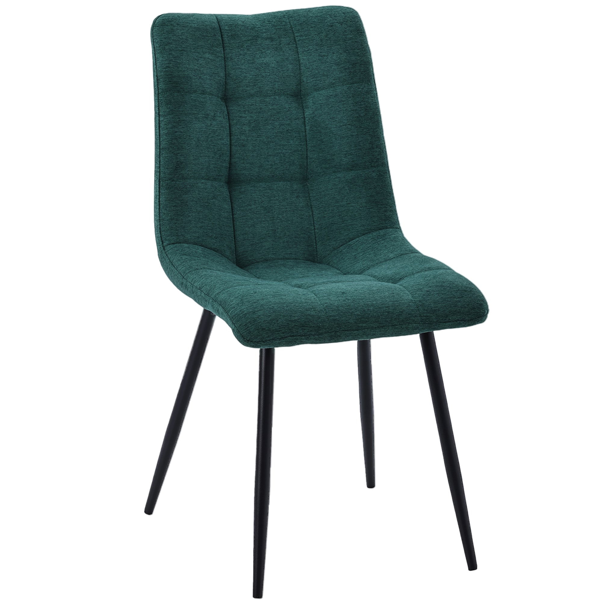 Moderne Esszimmerst&uuml;hle in Stoffoptik - bequeme Esstischst&uuml;hle  gepolsterte K&uuml;chenst&uuml;hle mit abgesteppter Vorderseite - stabile St&uuml;hle Esszimmer mit Metallgestell 