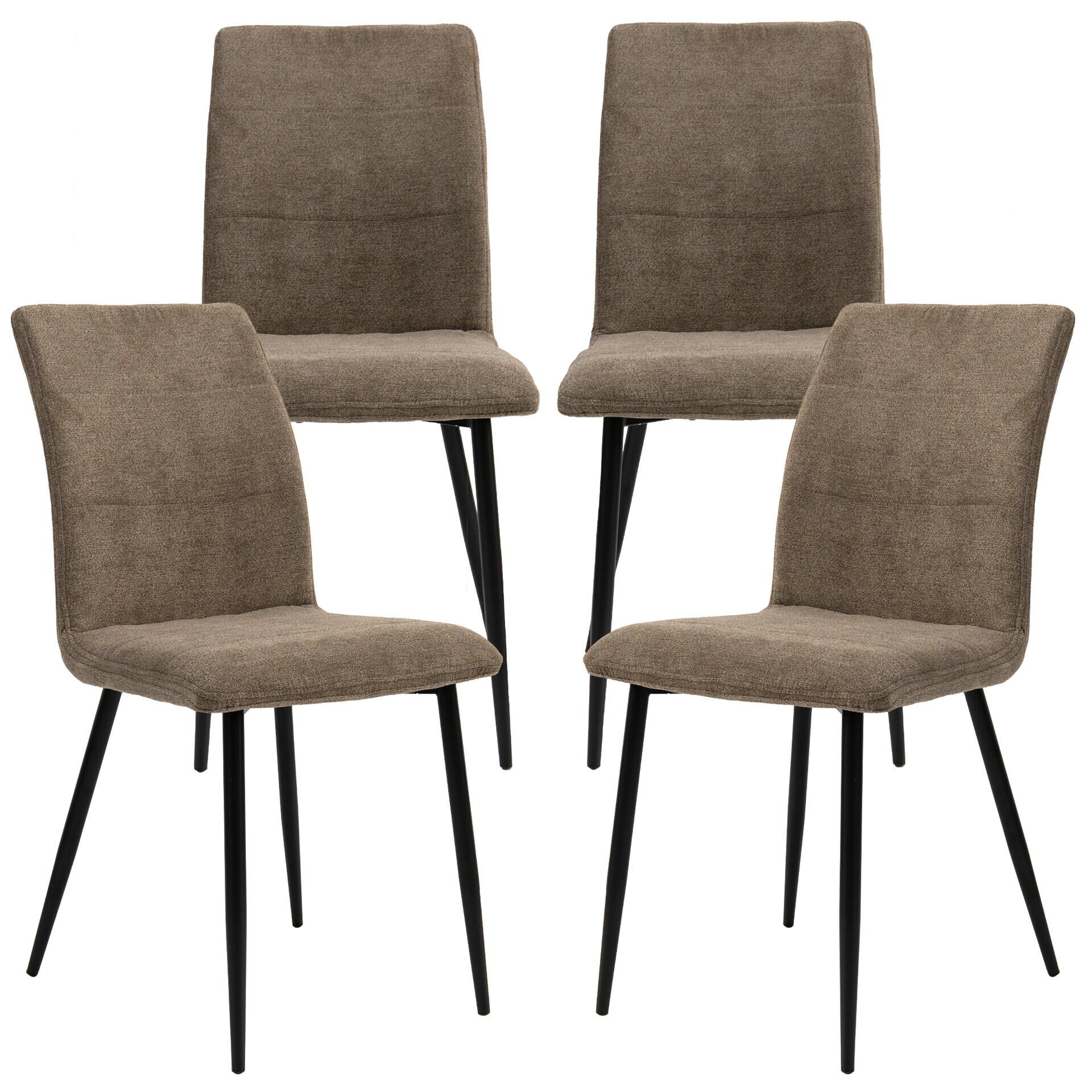 Moderne Esszimmerst&uuml;hle mit Stoffbezug - bequeme Esstischst&uuml;hle mit abgesteppter Vorderseite - gepolsterte K&uuml;chenst&uuml;hle mit gebogener R&uuml;ckenlehne f&uuml;r mehr Sitzkomfort 