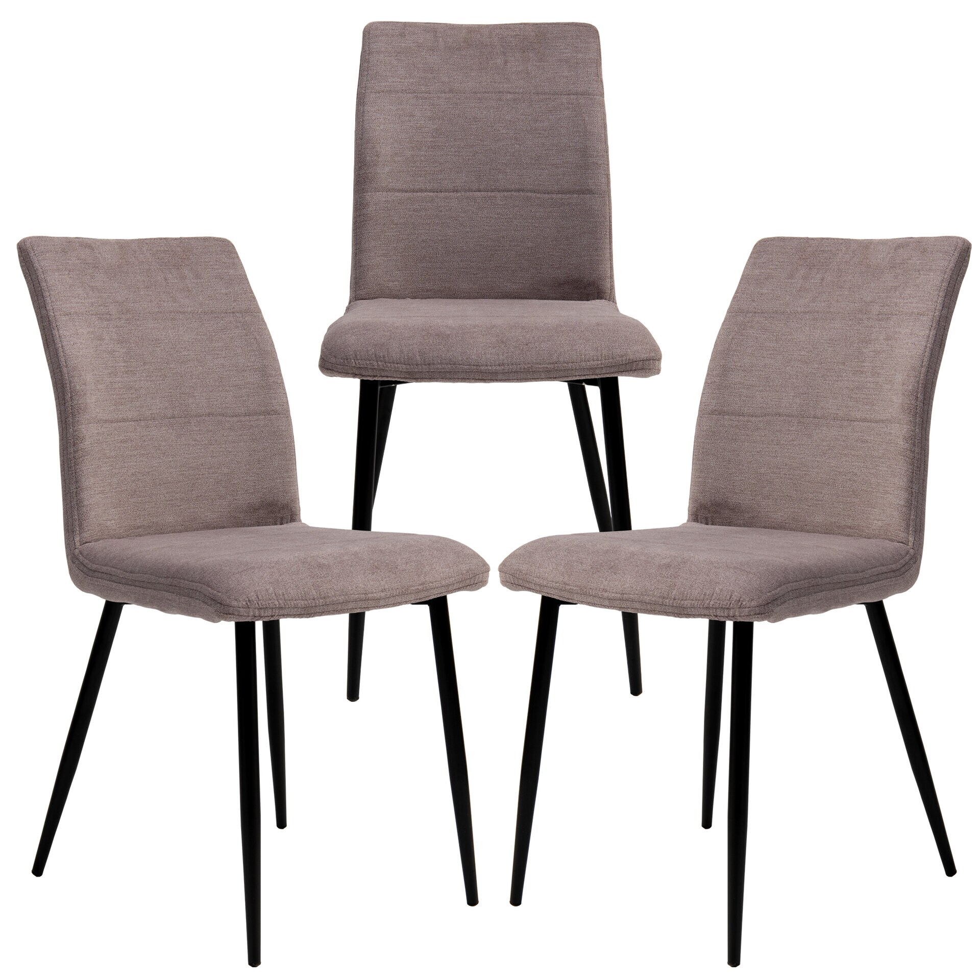 Moderne Esszimmerst&uuml;hle mit Stoffbezug - bequeme Esstischst&uuml;hle mit abgesteppter Vorderseite - gepolsterte K&uuml;chenst&uuml;hle mit gebogener R&uuml;ckenlehne f&uuml;r mehr Sitzkomfort 