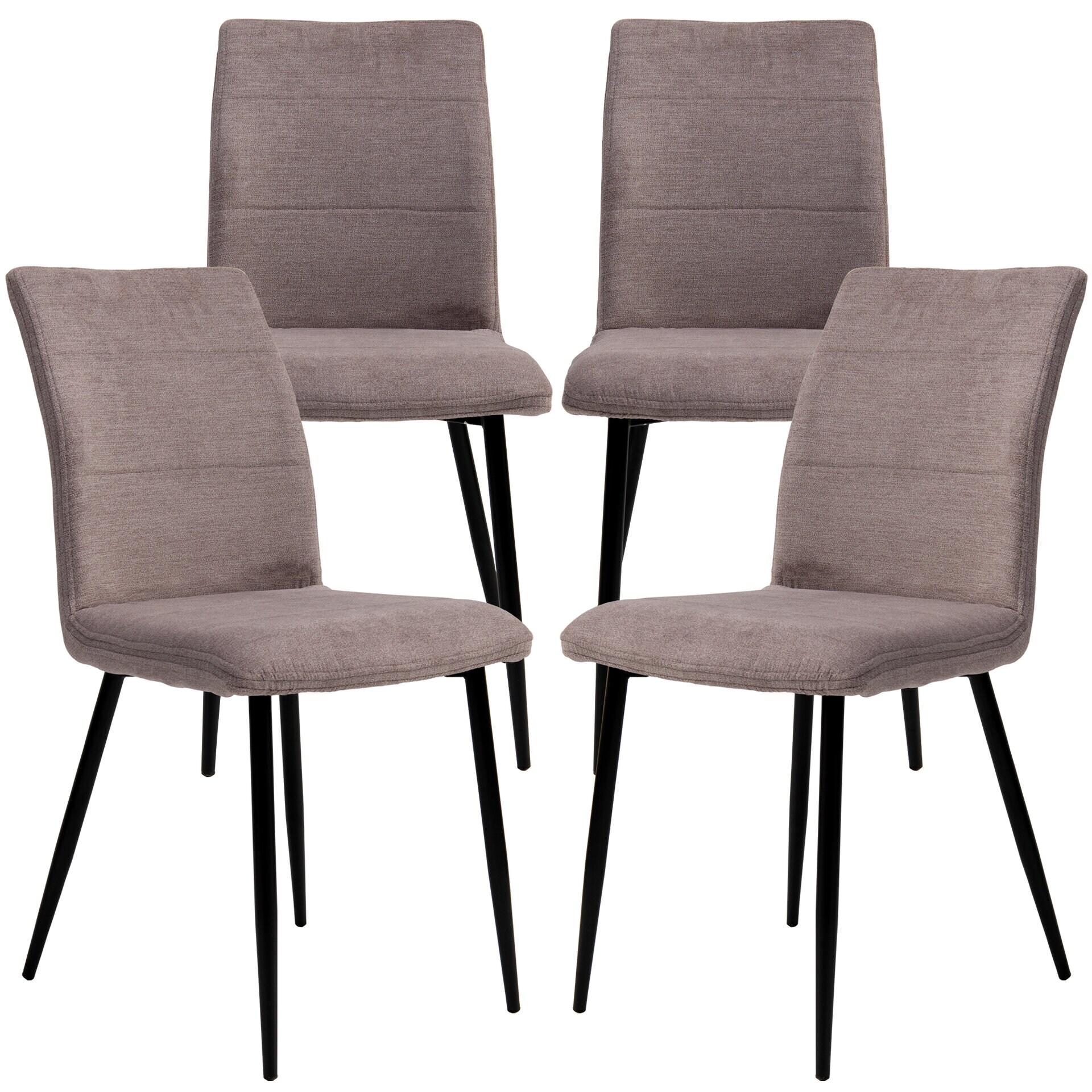 Moderne Esszimmerst&uuml;hle mit Stoffbezug - bequeme Esstischst&uuml;hle mit abgesteppter Vorderseite - gepolsterte K&uuml;chenst&uuml;hle mit gebogener R&uuml;ckenlehne f&uuml;r mehr Sitzkomfort 